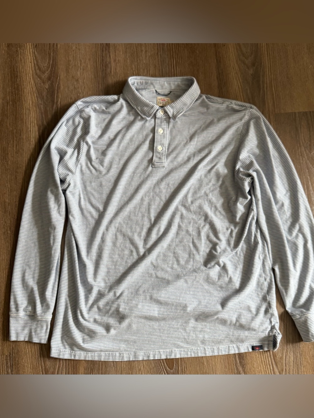 Faherty Men’s Movement Polo Long-sleeve, Madaket Stripe, XL